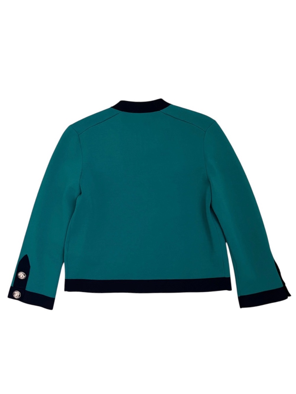 MAJE Mireille Military Cardigan Sweater Knit Jacket Green Black Gold 1 S Small - Picture 6 of 12